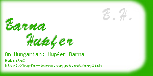 barna hupfer business card